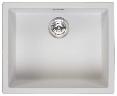 Witte Spoelbak 50x40 cm Onderbouw, Opbouw en Vlakinbouw met RVS plug 1208956397