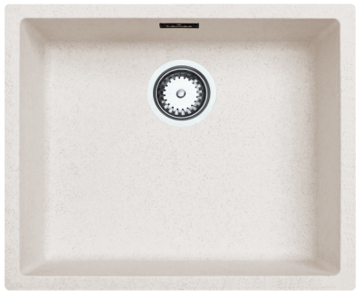 Zand Wit Creme Spoelbak 50x40 cm Onderbouw, Opbouw en Vlakinbouwmet rvs plug 1208956399