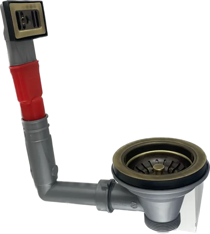 PB klassieke Bronzen afvoerset met overloop voor een keuken spoelbak en korfplug brons afsluitbaar 1208956478