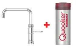 Quooker Classic Fusion Square Chroom PRO3 & CUBE Warm, koud, kokend, gefilterd, koud, bruisend water 3CFCHR+CUBE