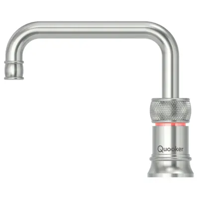 Quooker Classic Nordic Square RVS PRO3 & CUBE Kokend, gefilterd, koud, bruisend water 3CNSRVS+CUBE