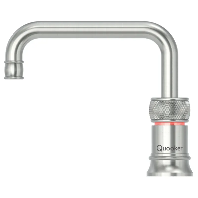 Quooker Classic Nordic Square RVS PRO3 & CUBE Kokend, gefilterd, koud, bruisend water 3CNSRVS+CUBE