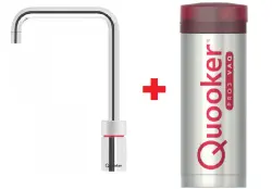 Quooker Nordic Square Chroom PRO3 & CUBE Kokend, gefilterd, koud, bruisend water 3NSCHR+CUBE