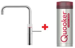 Quooker Fusion Square Chroom PRO3 & CUBE Warm, koud, kokend, gefilterd, koud, bruisend water 3FSCHR+CUBE