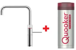 Quooker Fusion Square RVS PRO3 & CUBE Warm, koud, kokend, gefilterd, koud, bruisend water 3FSRVS+CUBE