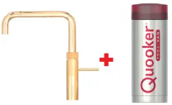 Quooker Fusion Square Goud PRO3 & CUBE Warm, koud, kokend, gefilterd, koud, bruisend water 3FSGLD+CUBE