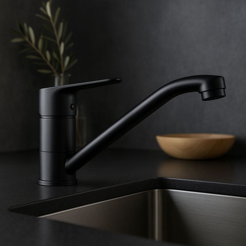 Aquadesign Sagy eenhendel keukenmengkraan mat zwart