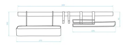 Epka White complete witte muur set met keukenrails 60cm ophanghaak kruidenbak en keukenrolhouder wit 1208956706