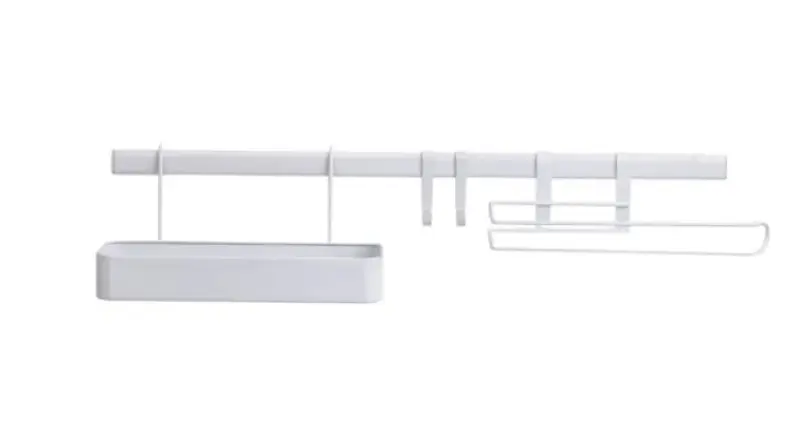 Epka White complete witte muur set met keukenrails 60cm ophanghaak kruidenbak en keukenrolhouder wit 1208956706