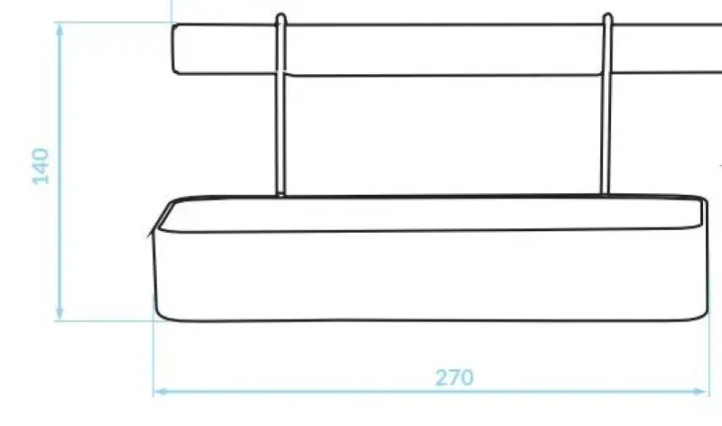 Epka Black uitbreidingsset zwarte ophang bak kruidenrek voor keukenrails 270x136 mm 1208956710