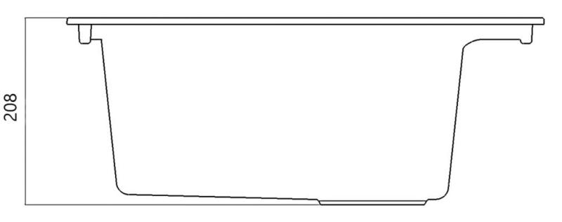 Zwarte opbouw spoelbak 58x53cm met kraangatbank met rvs plug 1208956732