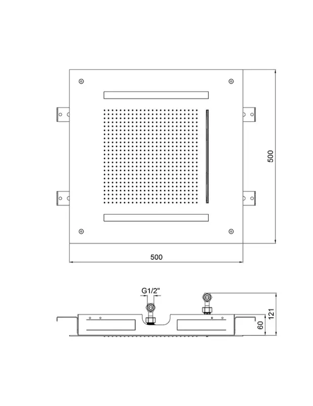 SB Square 316 Inbouw Regendouche Velvet Temptation met LED chromotherapy en waterval mat wit 1208956743