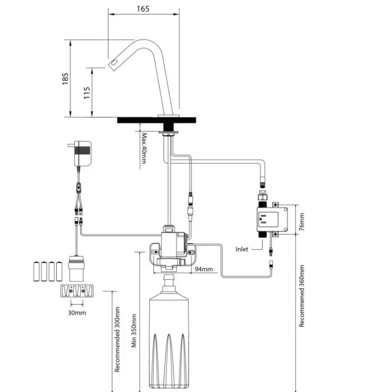 Griferia Sensor kraan met sensor voor zeep elektronische fonteinkraan met elektronische zeepdispenser chroom 1208956823