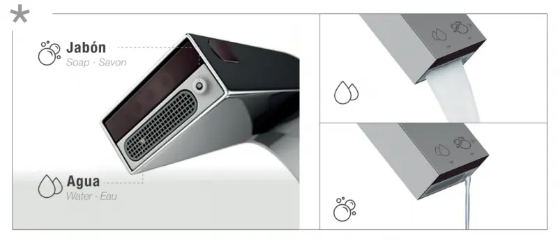 Griferia Sensor kraan met sensor voor zeep elektronische fonteinkraan met elektronische zeepdispenser chroom 1208956823