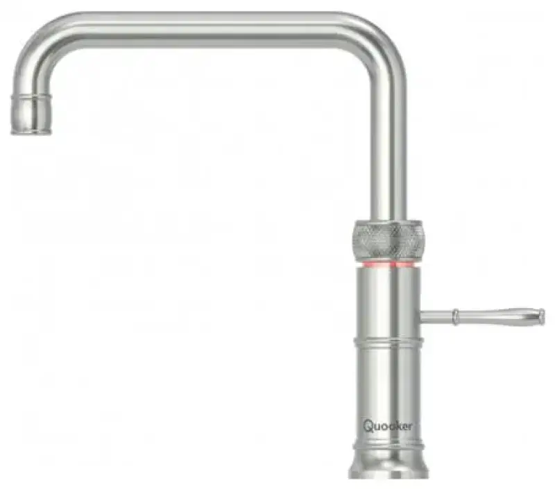 Quooker Classic Fusion Square RVS Combi+ & CUBE Warm, koud, kokend, gefilterd, koud, bruisend water 22+CFSRVS+CUBE