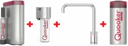 Quooker Nordic Square RVS COMBI & CUBE Kokend, gefilterd, koud, bruisend water 22NSRVS+CUBE