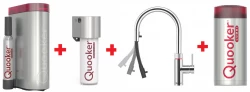 Quooker Flex Chroom Combi+ & CUBE Warm, koud, kokend, gefilterd, koud, bruisend water 22+XCHR+CUBE
