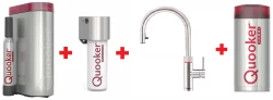 Quooker Flex RVS Combi+ & CUBE Warm, koud, kokend, gefilterd, koud, bruisend water 22+XRVS+CUBE