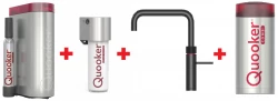 Quooker Fusion Square Zwart Combi+ & CUBE Warm, koud, kokend, gefilterd, koud, bruisend water 22+FSBLK+CUBE