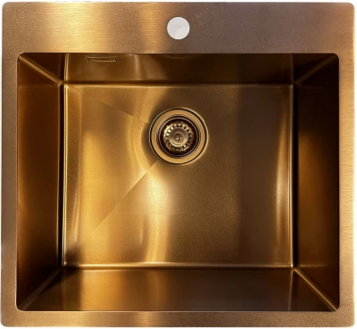 Ausmann Turt koperen spoelbak PVD Copper 55x51 mm met kraangat onderbouw vlakbouw en opbouw 1208956939