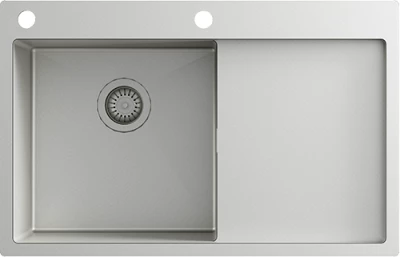 Ausmann Turt RVS spoelbak met afdruipgedeelte rechts 780x500mm opbouw en vlakbouw 1208956954