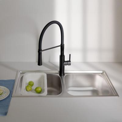 Ausmann Basic dubbele rvs opbouw spoelbak  78x43 cm inclusief sifon 1208956995