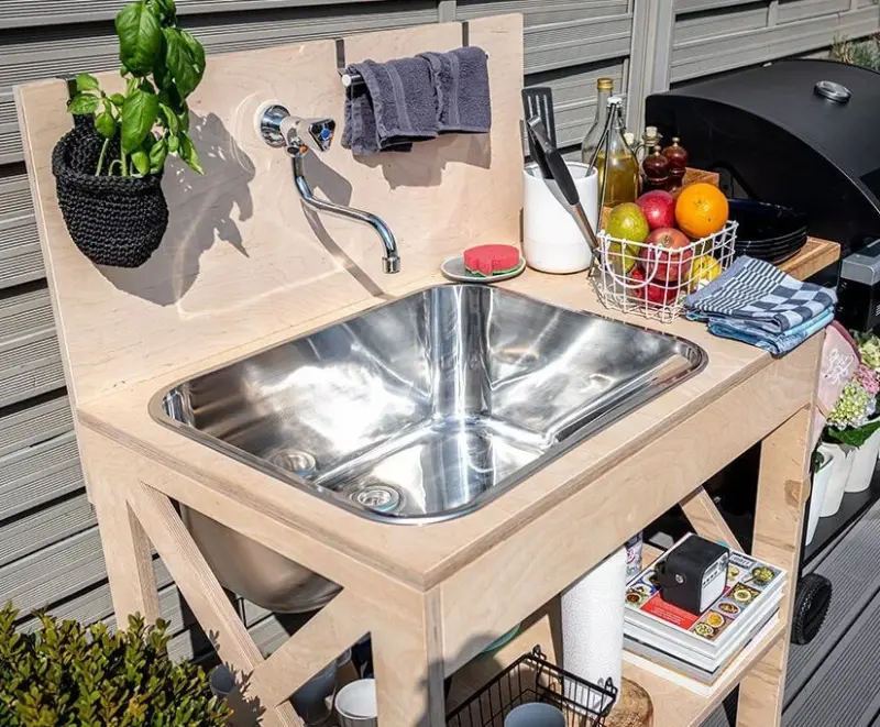 Aquadesign Utility uitstortgootsteen 55x45 cm voor in de bijkeuken of garage incl. beugels 1208957003