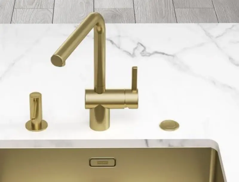 Franke Mythos Masterpiece BXM 210.50 PVD Goud Spoelbak 500x410mm Vlakbouw en Onderbouw 127.0674.362