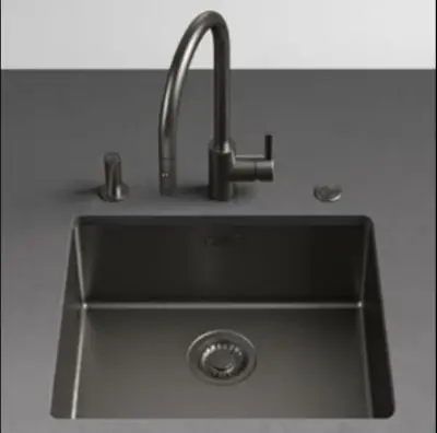 Franke Mythos Masterpiece BXM 210.50 PVD Gun Metal Spoelbak 500x410mm Vlakbouw en Onderbouw 127.0672.129