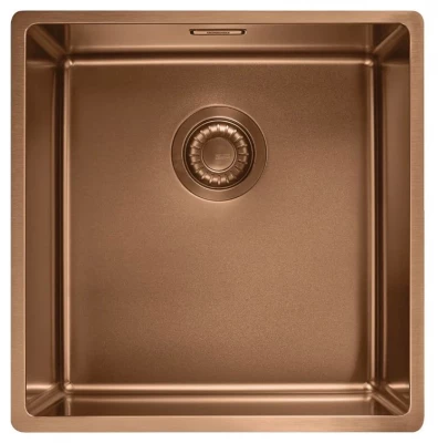 Franke Mythos Masterpiece BXM 210.40 PVD Koper Spoelbak 400x410mm Vlakbouw en Onderbouw 127.0674.583