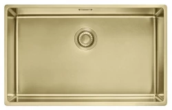 Franke Mythos Masterpiece BXM 210.68 grote gouden spoelbak PVD gold 685x410mm vlakbouw onderbouw en opbouw 127.0674.533