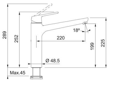 Franke Lift Keukenkraan chroom met draaibare uitloop 115.0621.498