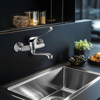 AquaTrimo Clinic keuken muurkraan met lange hendel chroom 21CC7077CM
