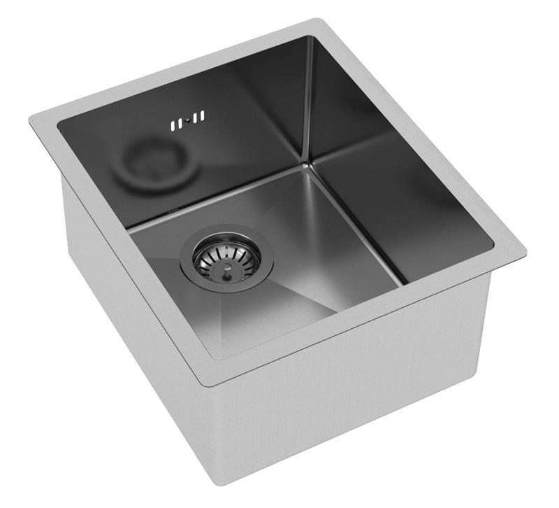 Ausmann Oder rvs spoelbak 34x40cm vlakbouw onderbouw en opbouw extra diep 22cm 1208957111