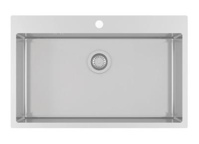 Ausmann Oder Blue grote rvs spoelbak 79x50cm vlakbouw en opbouw met kraangatbank 1208957119