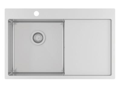 Ausmann Oder Blue rvs spoelbak 78x50cm vlakbouw en opbouw met afdruipgedeelte 1208957122