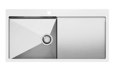 Ausmann Oder Blue grote rvs spoelbak 100x51cm vlakbouw en opbouw met afdruipgedeelte 1208957124