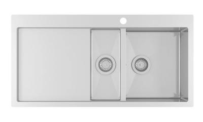 Ausmann Oder Blue 1,5 rvs spoelbak 100x51cm vlakbouw en opbouw met afdruipgedeelte 1208957127