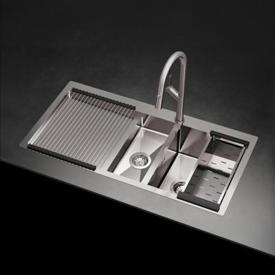 Ausmann Oder Blue 1,5 rvs spoelbak 100x51cm vlakbouw en opbouw met afdruipgedeelte 1208957127