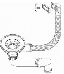 Ausmann Mosel rvs afvoerset spoelbak incl. overloop rvs 1208957146