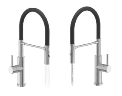 Quadri Chester keukenmengkraan met flexibele uitloop en douche met 2 straalsoorten RVS 1208957226