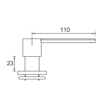 CARESSI inbouw zeepdispenser voor in het aanrechtblad pvd gun metal CA203GM