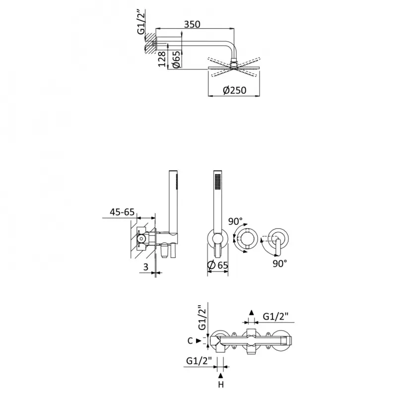 AquaTrimo Acciaio ECO inbouw doucheset compleet RVS 1208957273