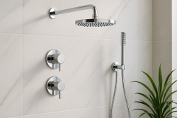 Waterevolution Flow inbouw doucheset chroom met thermostaat regendouche en handdouche 1208957343
