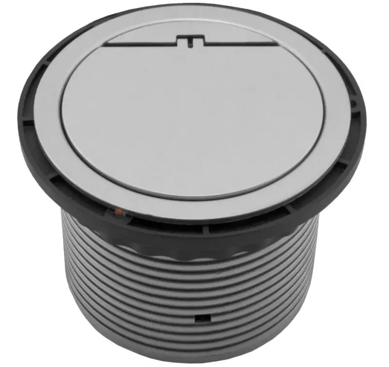 Indux Cover inbouw penaarde zilveren keuken stopcontact in werkblad met 2 usb aansluitingen 1208957399