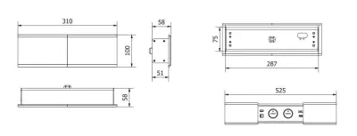 Indux Slide max inbouw keuken stopcontact in werkblad met USB-A, HDMI, RJ45 en USB-C  kleur mat zwart 1208957430