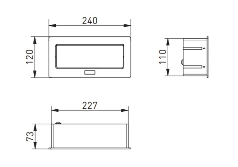 Indux Flip Medium keuken stopcontact penaarde in het werkblad of bovenkast mat zwart met 3 stopcontacten 1208957434