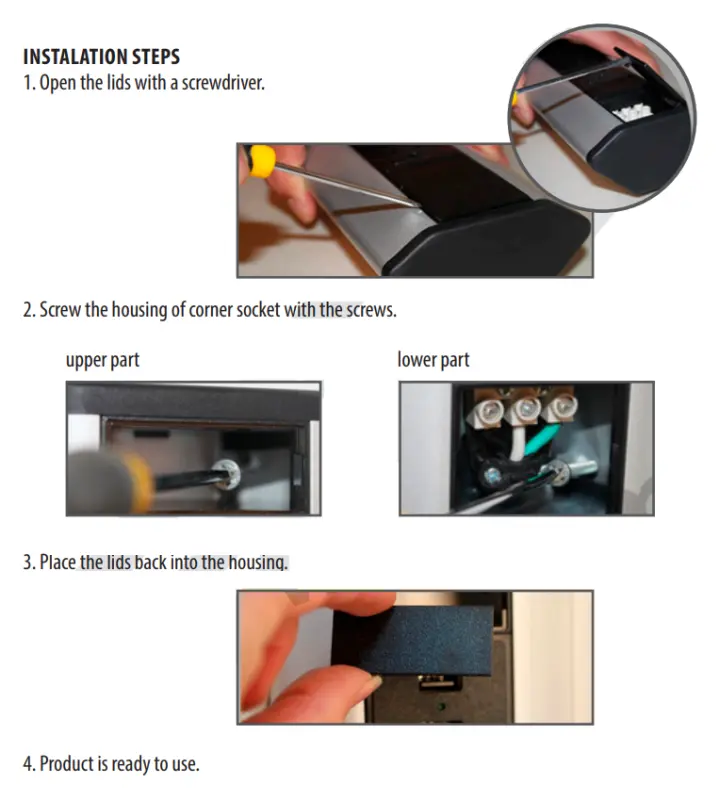 Indux Corner hoek keuken stopcontact met 4 penaarde stopcontacten 1208957443