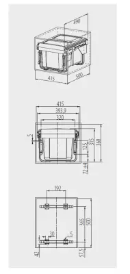 Garbi Sorter S-45-2-15 keuken afvalemmer inbouw met 2 x 15 liter afvalbakken extra laag 1208957444