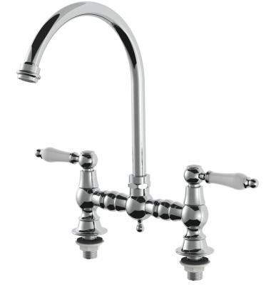 AquaTrimo Country 2 gats  klassieke keuken nostalgische brug keukenkraan met ronde uitloop chroom 21CT7655CM